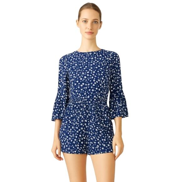 MINKPINK Shady Days Floral Romper in Navy – EUC Size Medium - Picture 1 of 5